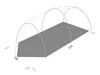 Diagram of Polaris tent dimensions: 39.4 x 106.3 in