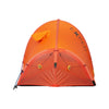 Back view of the Polaris tent featuring an open periscope and tent in orange cord stuff sacks